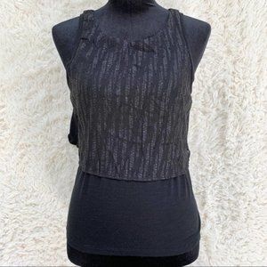 AMERICAN EAGLE Black Shiny Layered Shimmer Tank